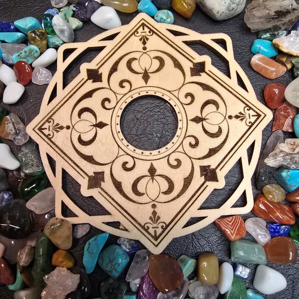 Geometric Sphere Stand Holder, Crystal Stand, Metaphysical, Wicca, Crystal