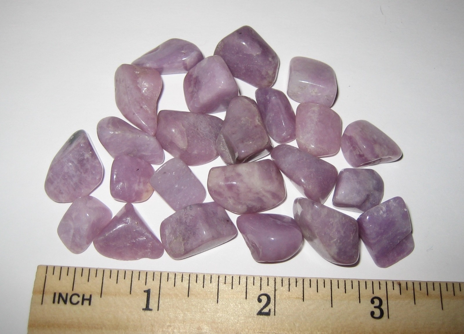 23 TUMBLED POLISHED 0.5-0.65″ GEL LITHIUM SILICA PINK LEPIDOLITE STONES 50.5g *7