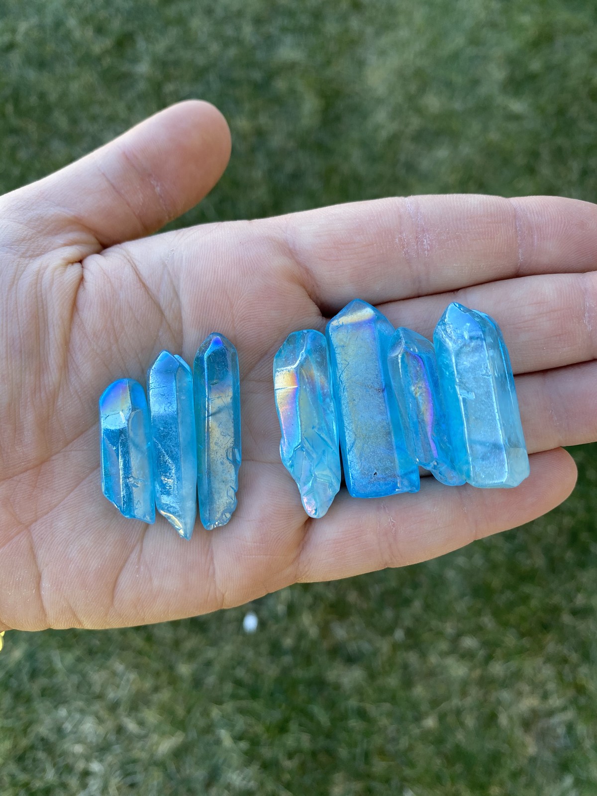 Aqua Aura Quartz Point – Polished Aqua Aura Quartz Crystal Point (Mini)