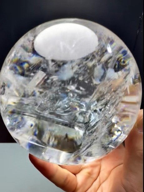 4.3LB Top Natural Clear Quartz Sphere Rainbow Crystal Ball Healing Gift 112mm