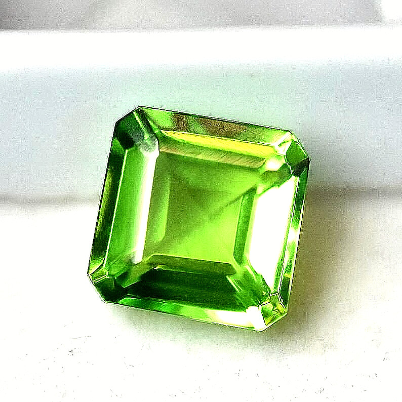 10-11 Ct Natural Peridot Radiant Cut Certified Green Loose Gemstone Best Offer