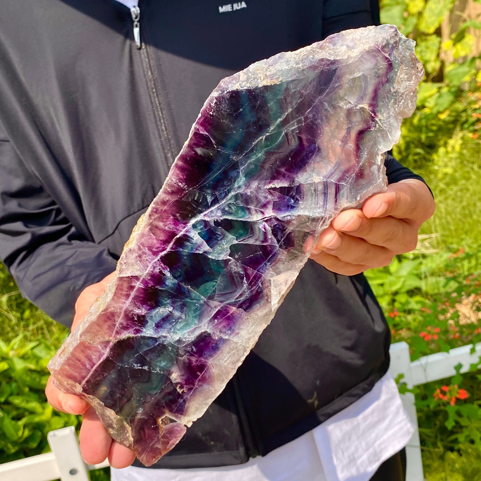 1.9LB Natural beautiful Rainbow Fluorite Crystal flake original stone specimen