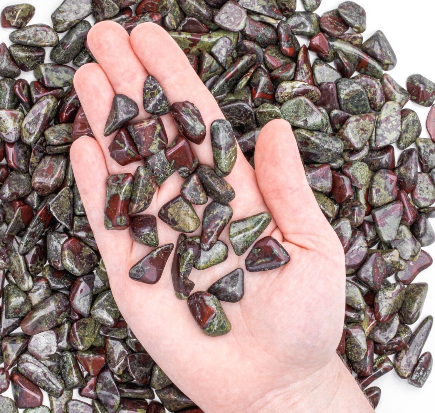 50g Tumbled Dragons Blood Jasper Gemstone Crystals 15-20 Stones Bulk Gems Rocks