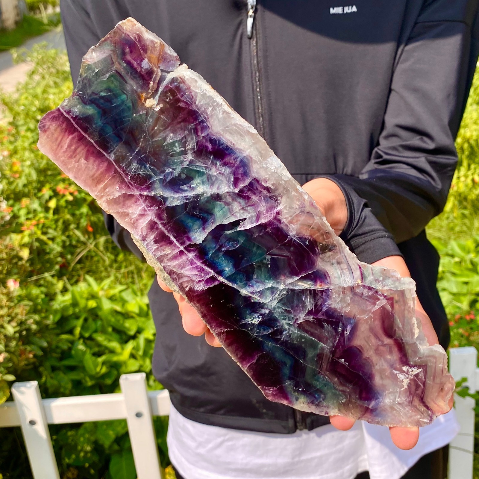 1.9LB Natural beautiful Rainbow Fluorite Crystal flake original stone specimen