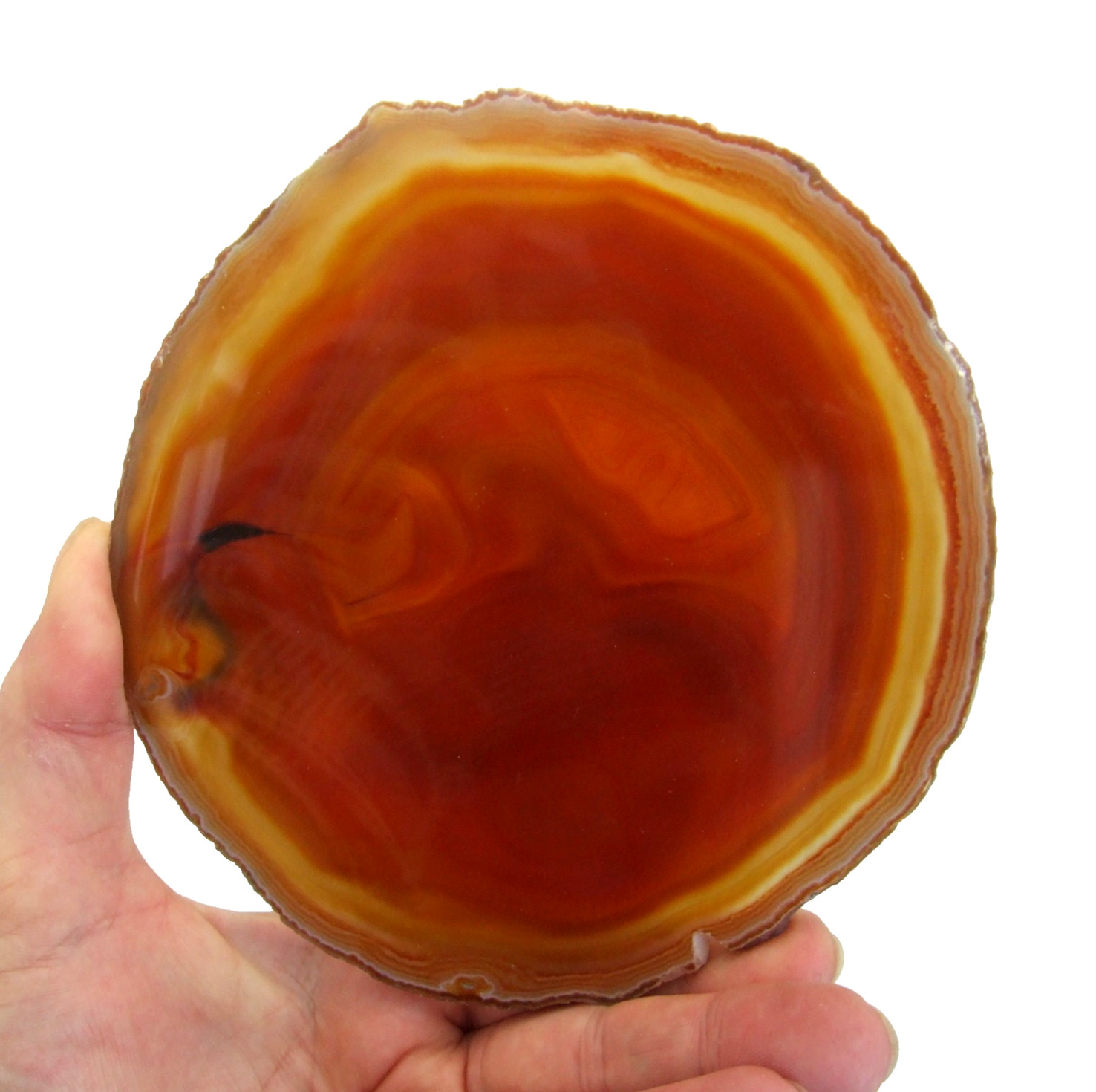Banded Orange Agate Slice Extra Large Banded Geode Slice 13.5cm x 13cm