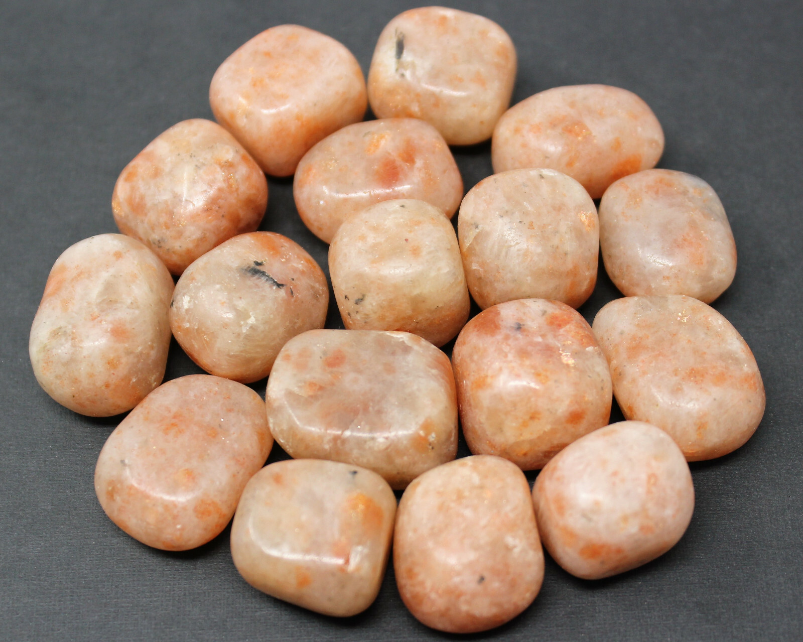 2 Medium Sunstone Tumbled Stones (Crystal Healing Reiki Tumble)