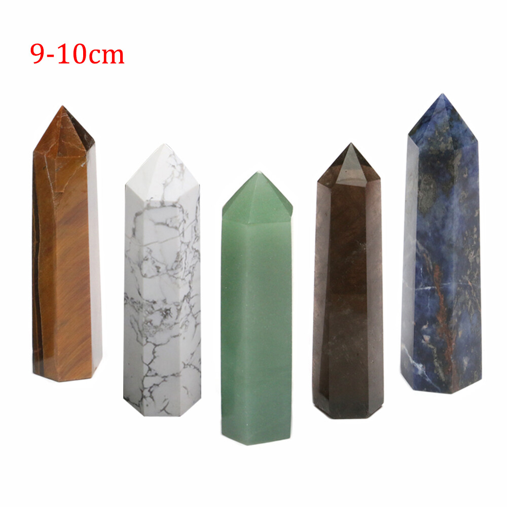 Natural Chakra Quartz Crystal Stone Point Wand Obelisk Tower Column Healing Rock