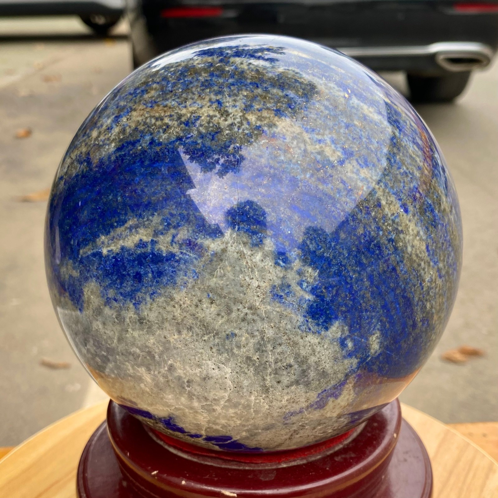 10.14LB Large Natural Lapis lazuli jasper Quartz Sphere Crystal Ball Reiki Heali