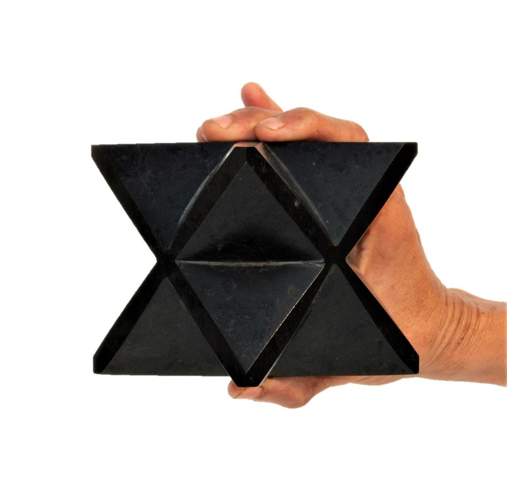 Black Tourmaline Crystal Merkaba 100mm Natural Healing Stone Housewarming Gift