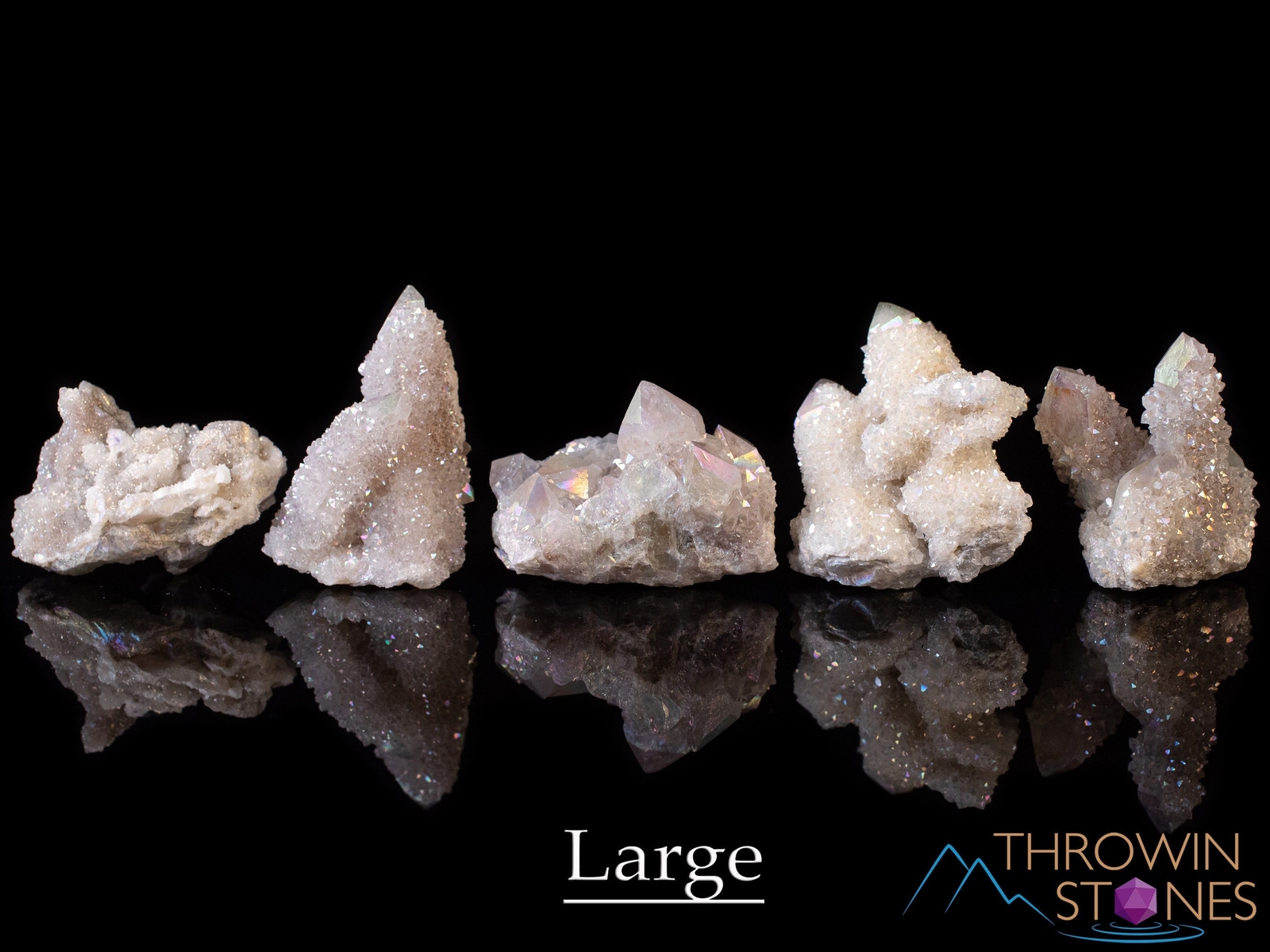 White ANGEL AURA QUARTZ Crystal Cluster – Rainbow Spirit Quartz Decor, E2007