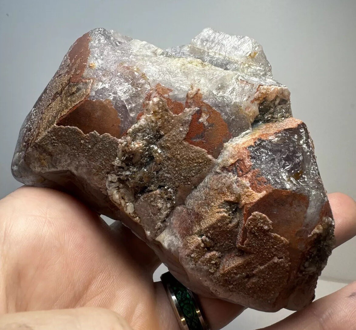 Auralite 23 Boreal Chevron Amethyst Crystal With Polished Face