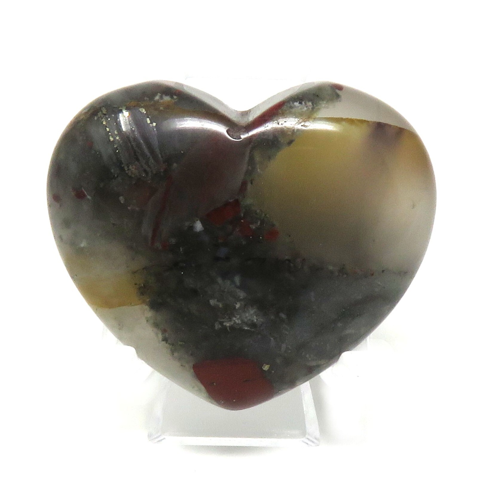 African Blood Stone Heart #263- 40mm x 35mm x 15mm or 1.57″ – Located in the USA