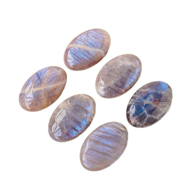 Natural Moonstone Palm Polished Calming Healing Crystal Tumbled Decor Stone Gift