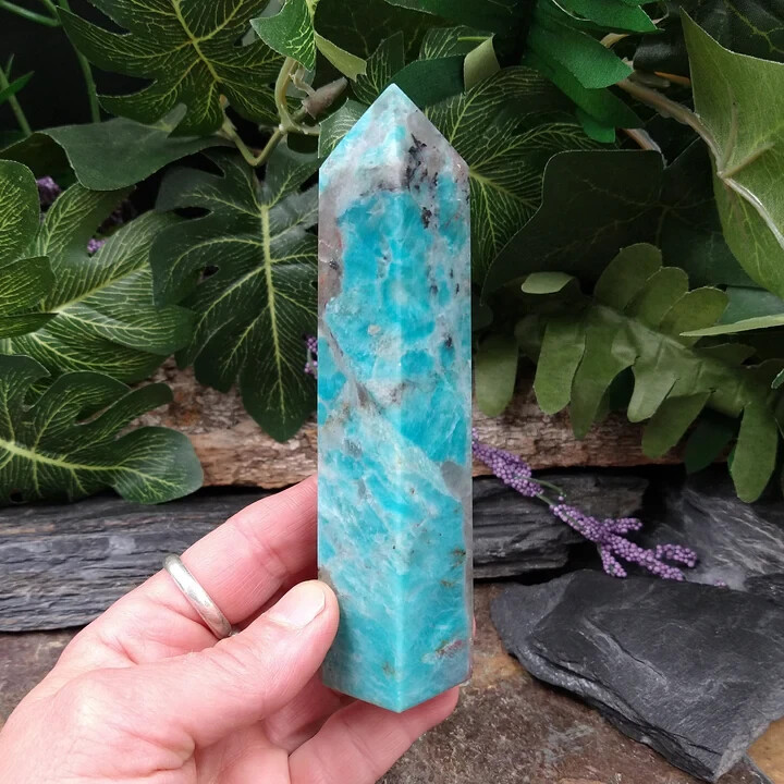 2025Hot Home Decor Natural Amazonite Tower Eco Friendly Crystal Healing Gift