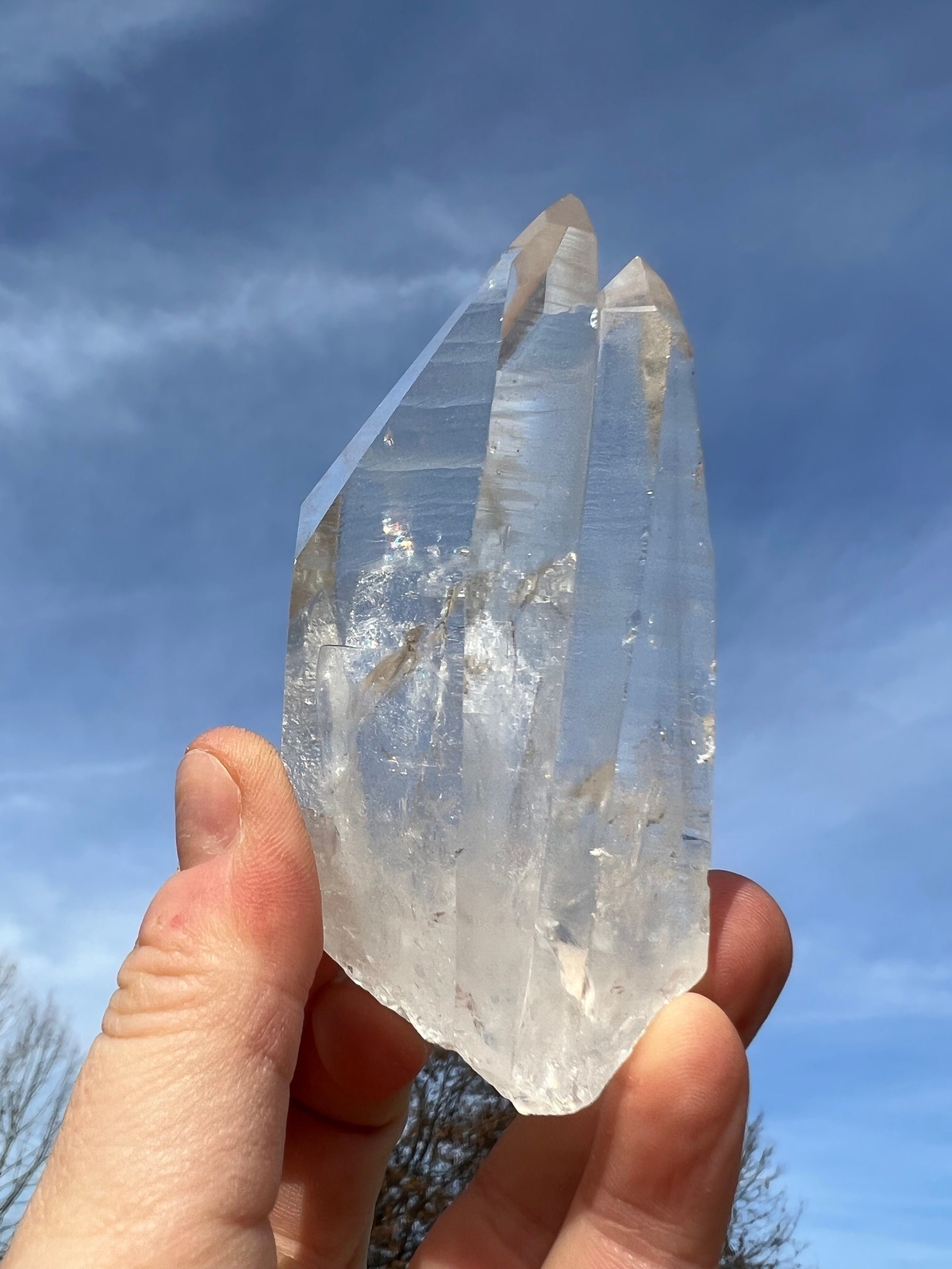 Lemurian Quartz Crystal with Multiple Points (Cluster) from Minas Gerais, Brazil