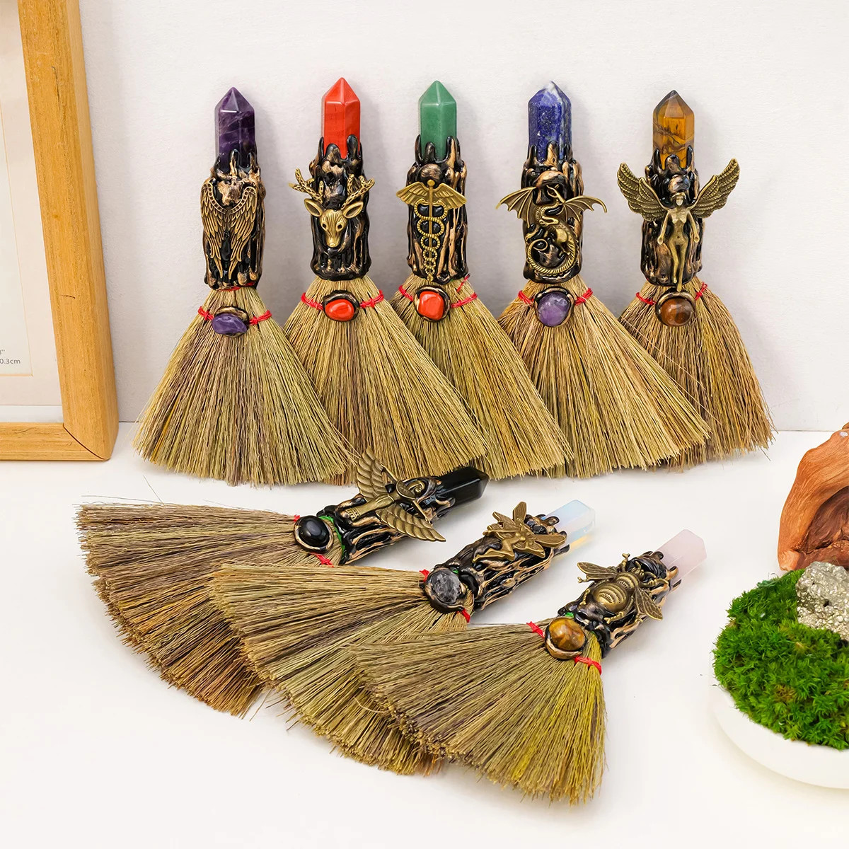 Natural Amethyst Crystal Single Pointed Magic Broom Purifying Energy Home Gift