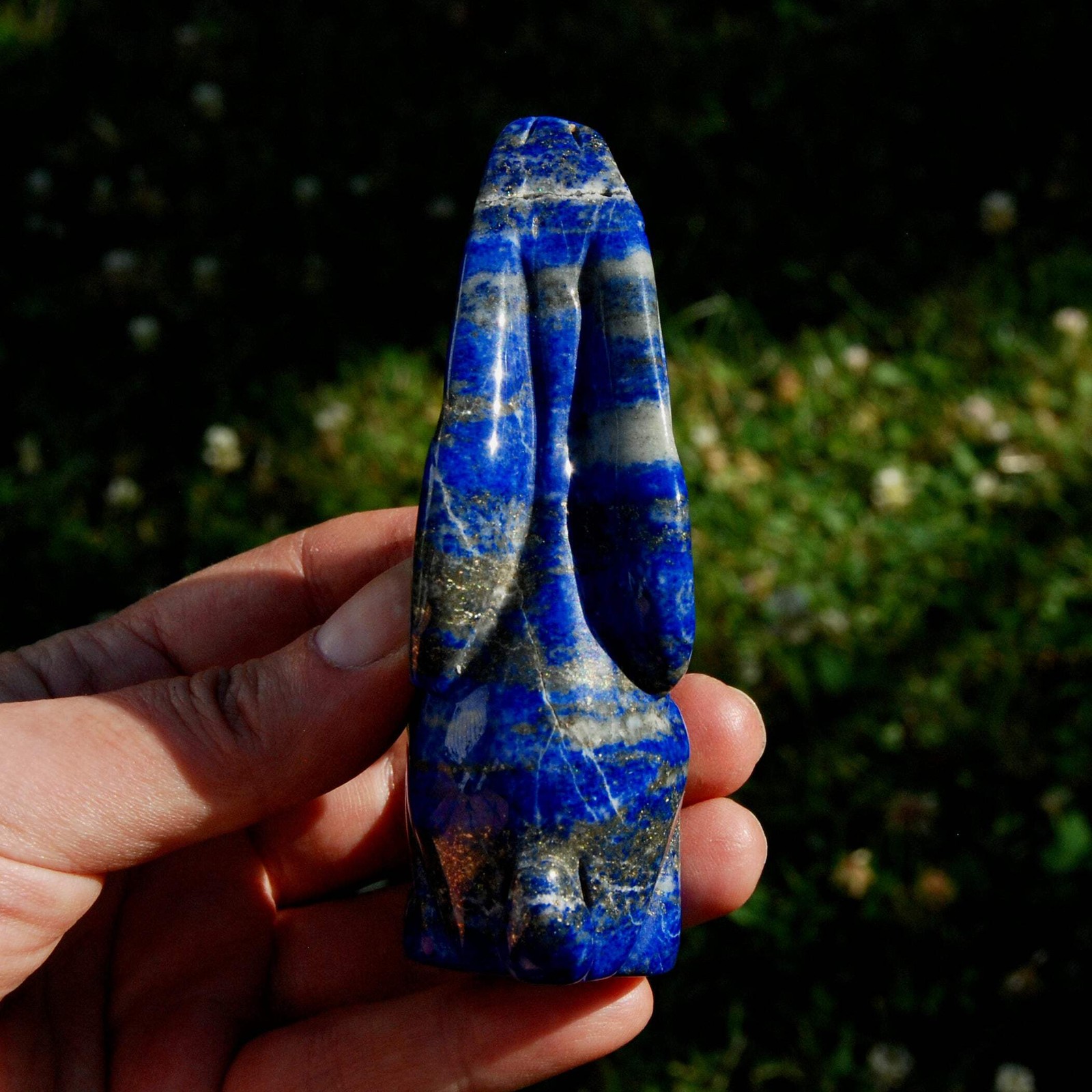 DISCOUNTED 4in Genuine Lapis Lazuli Rabbit Crystal Carving | Hand-Carved Crystal