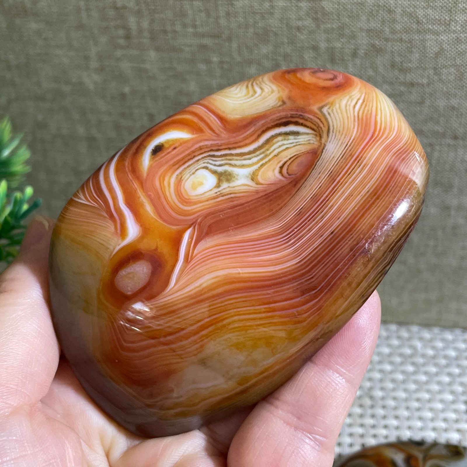 180g Crazy Lace SILK Banded Stone decoration Polish Tumbled Stone Madagascar