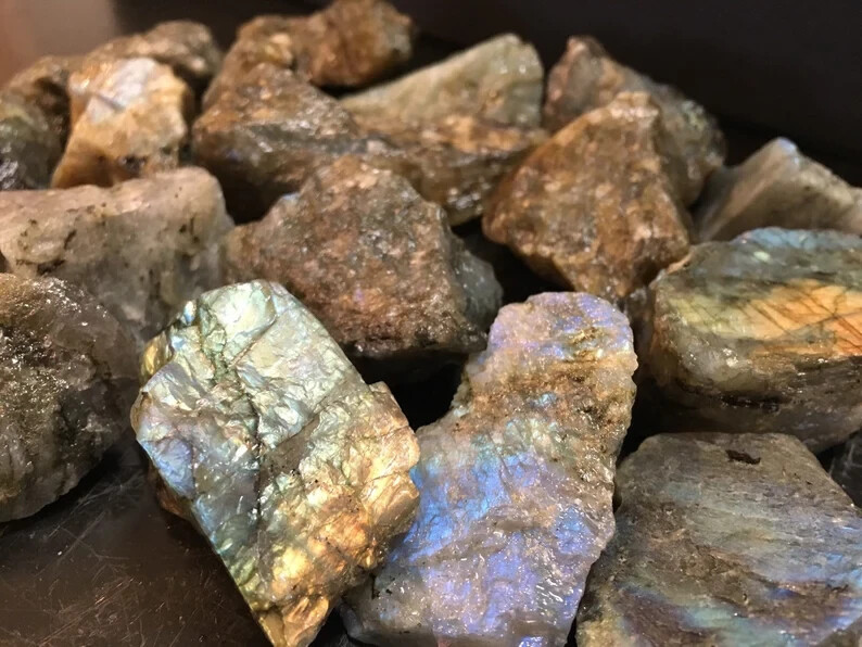 Flash Raw Labradorite Large Rough Mineral Rock Specimen Healing Crystal Gift 1PC