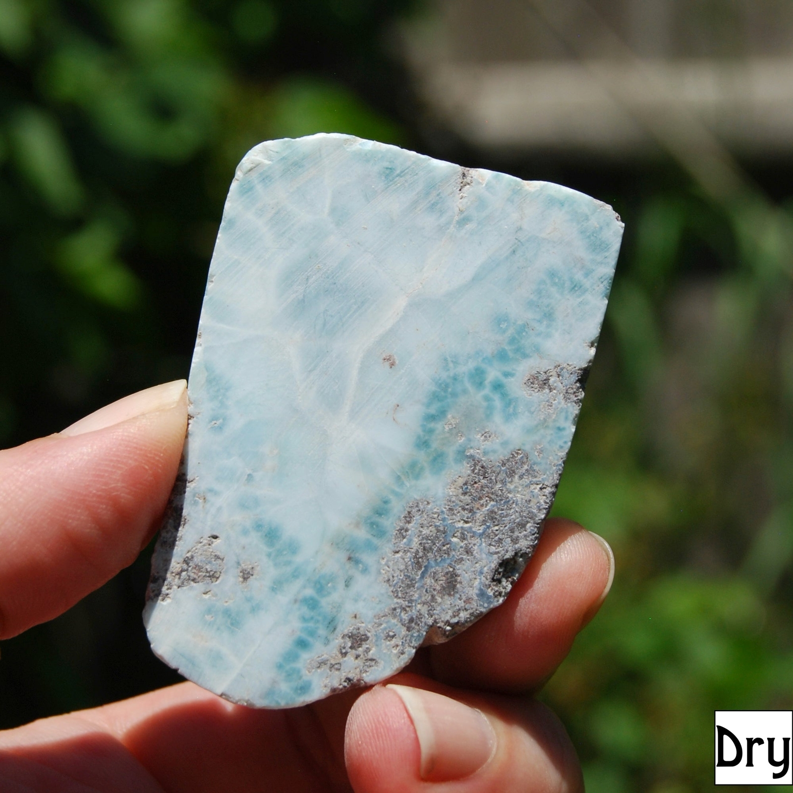 2.3in 56g Genuine Larimar Crystal Slab, Dominican Republic
