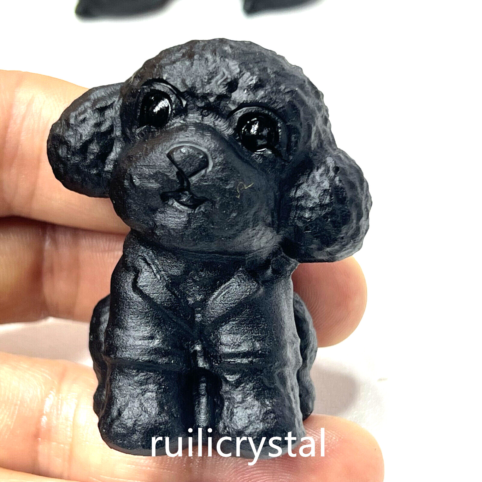 2”Natural Obsidian Quartz Hand Carved Dog Skull Crystal Healing 1pc