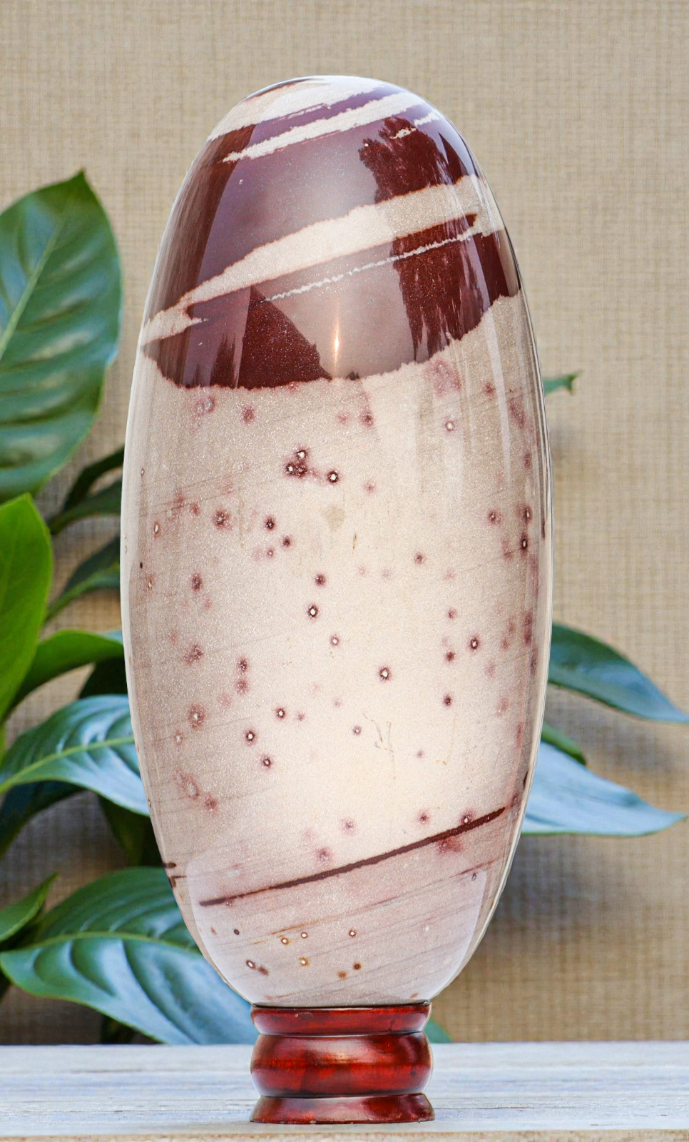 Brown NARMADA Crystal Stone Healing Energy Gemstone Decor Lingam Gift 7450gm