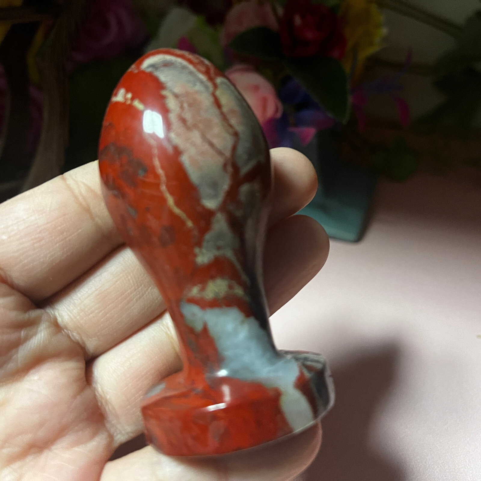 Natural red jasper Quartz Crystal Massage Stick Penis Wand Reiki Yoni Gift decor