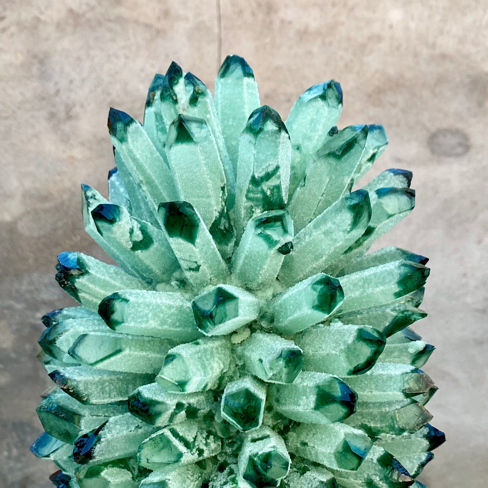 18.95LB Newly Discovered GREEN Phantom Quartz Crystal Cluster Mineral Sample