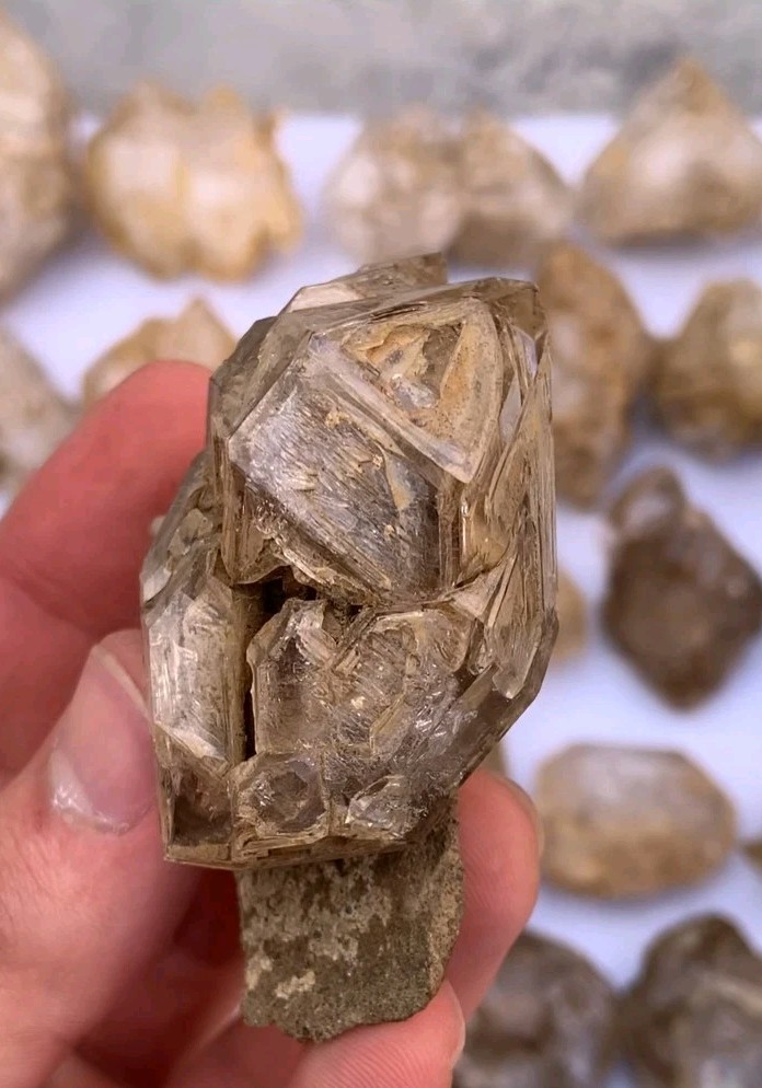 Window/Skeletal Quartz DT Crystal Having Perfect Clay Inclusions.Pak.