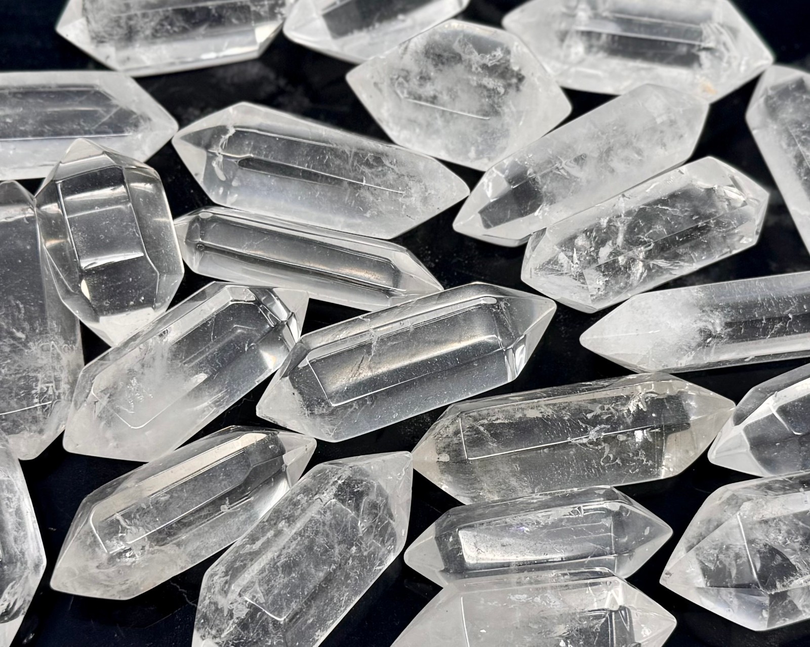 Double Terminated Clear Quartz Crystal Points: Pick Oz or lb Bulk Wholesale Lots