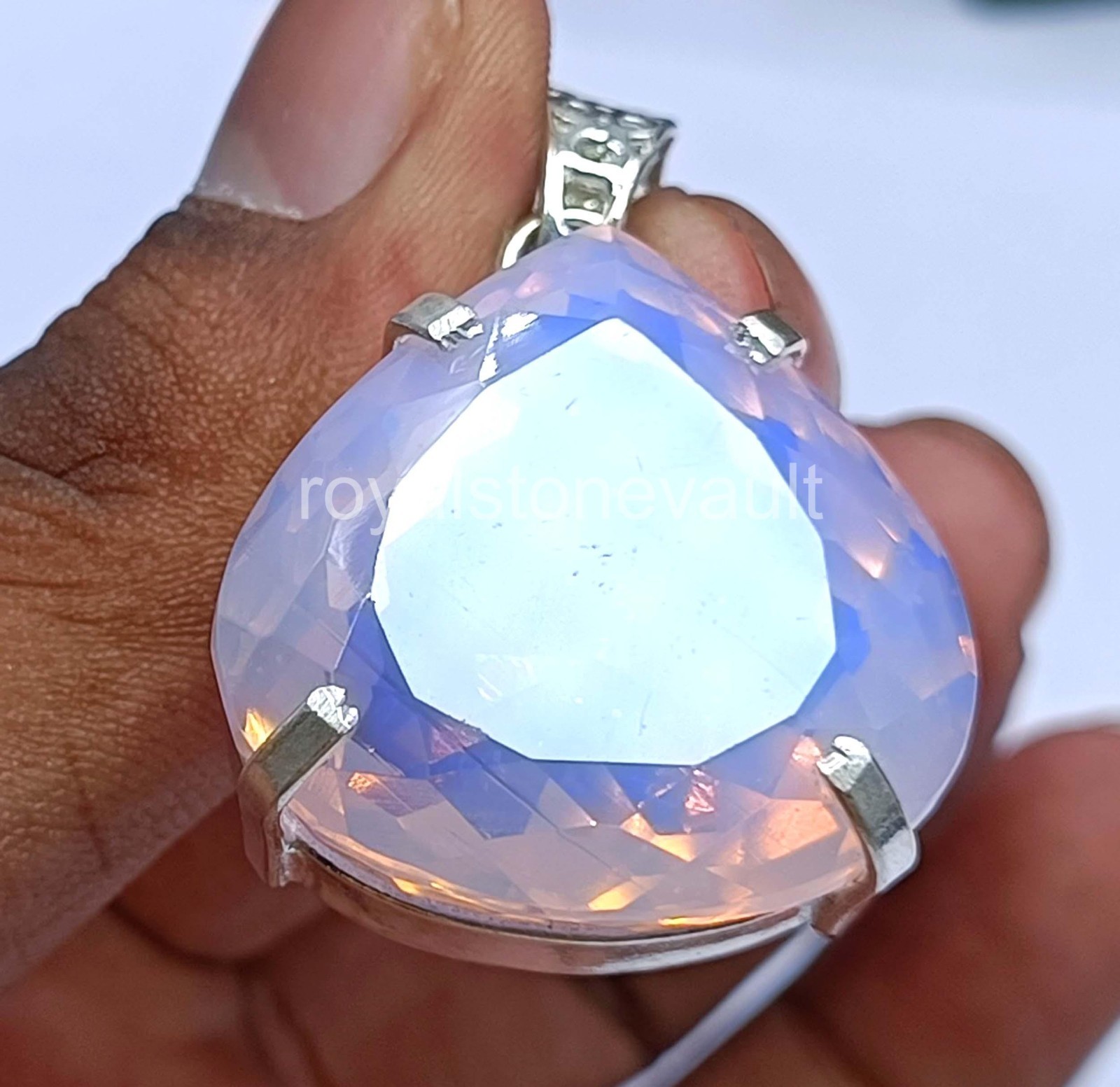 93.00 Ct Natural Opal Pear Shape 925 Solid Silver Pendant IGL Gems 5AOH