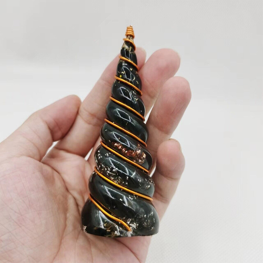 Shungite Tower Crystal Orgone Unicorn Generators Energy EMF Protection Handmade
