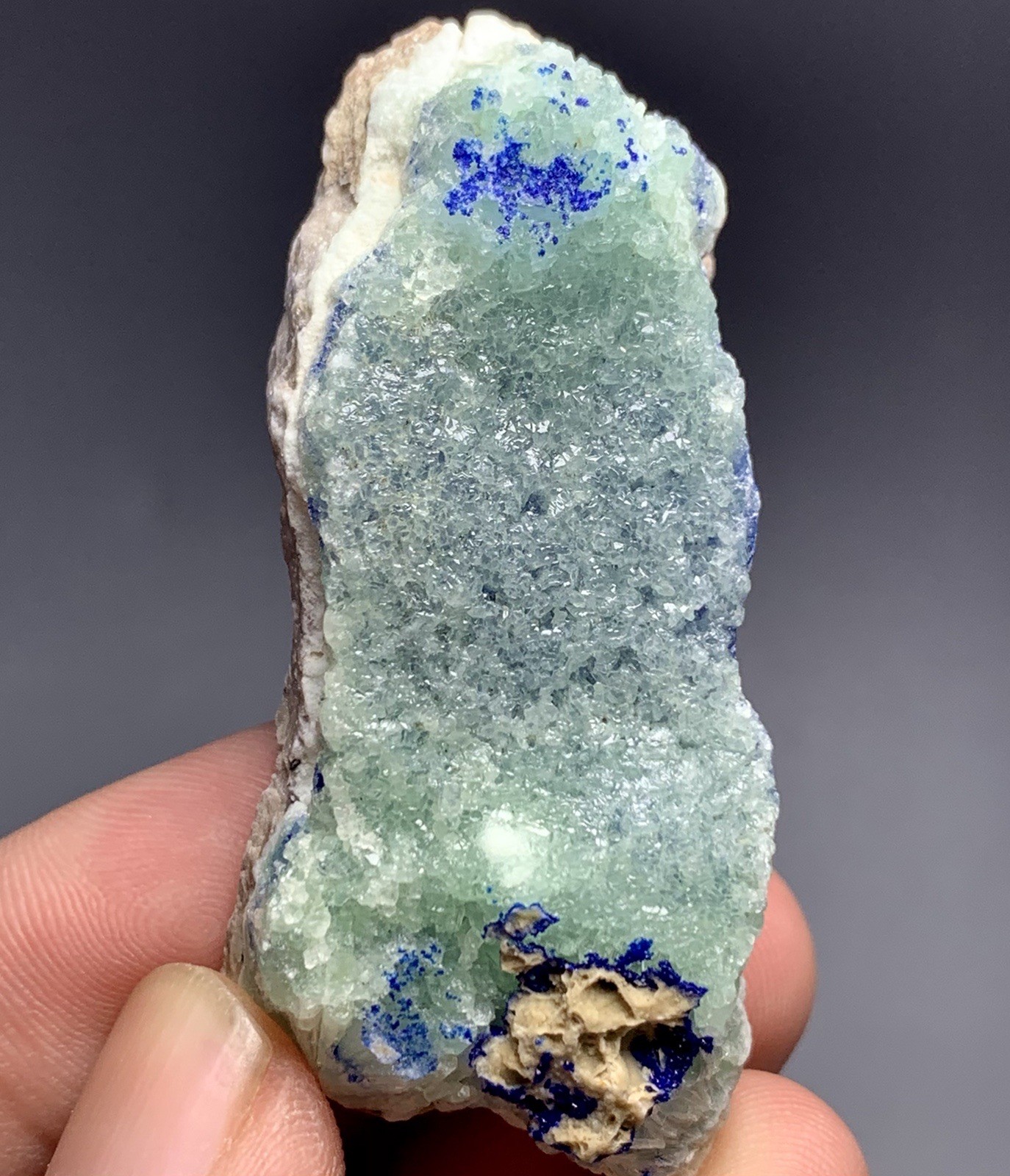 41 Gram Blue Aragonite/ Smithsonite With Azurite From Afghanistan.
