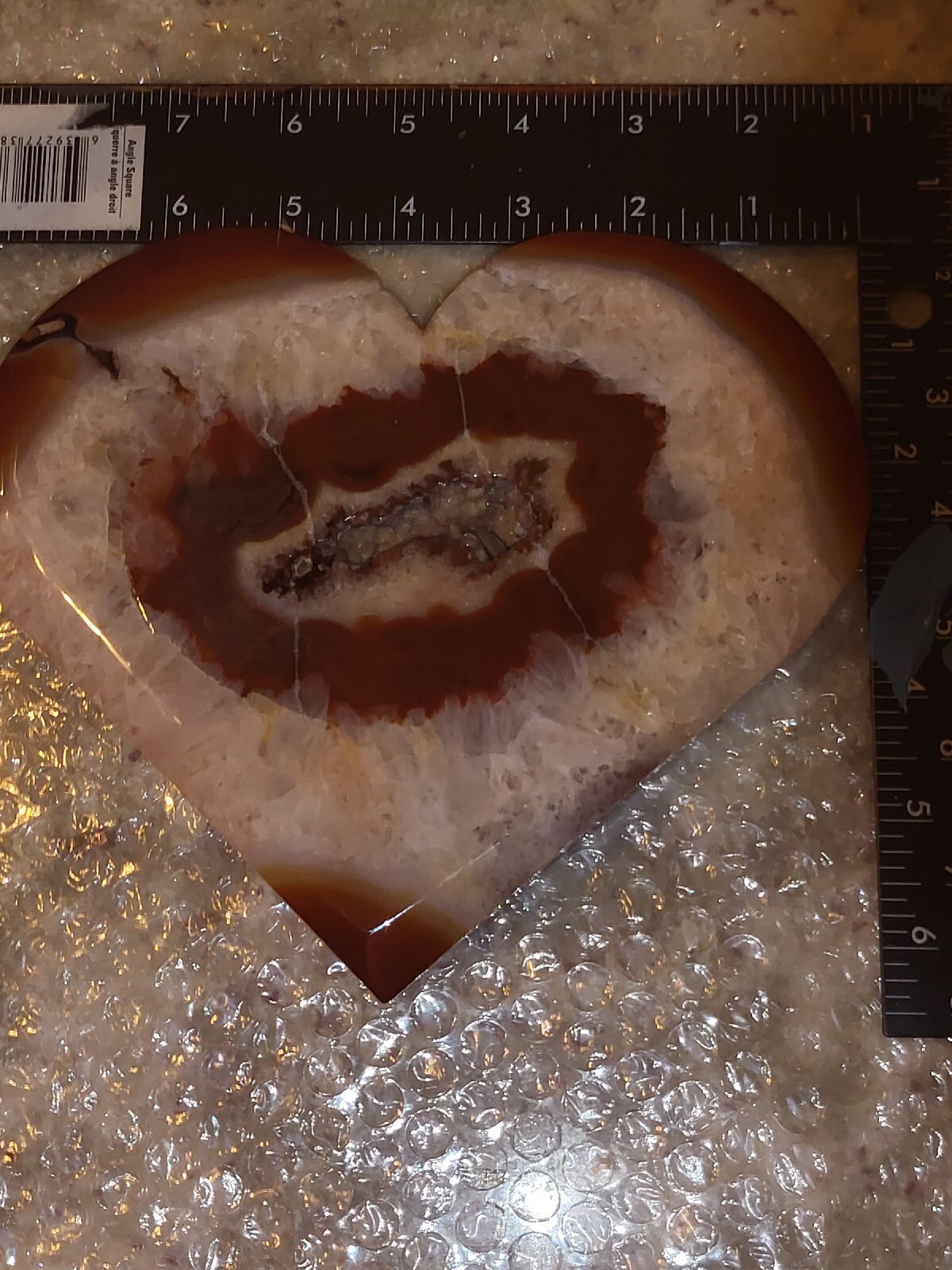 Large Druzy Carnelian Heart Carving 1lb 12oz