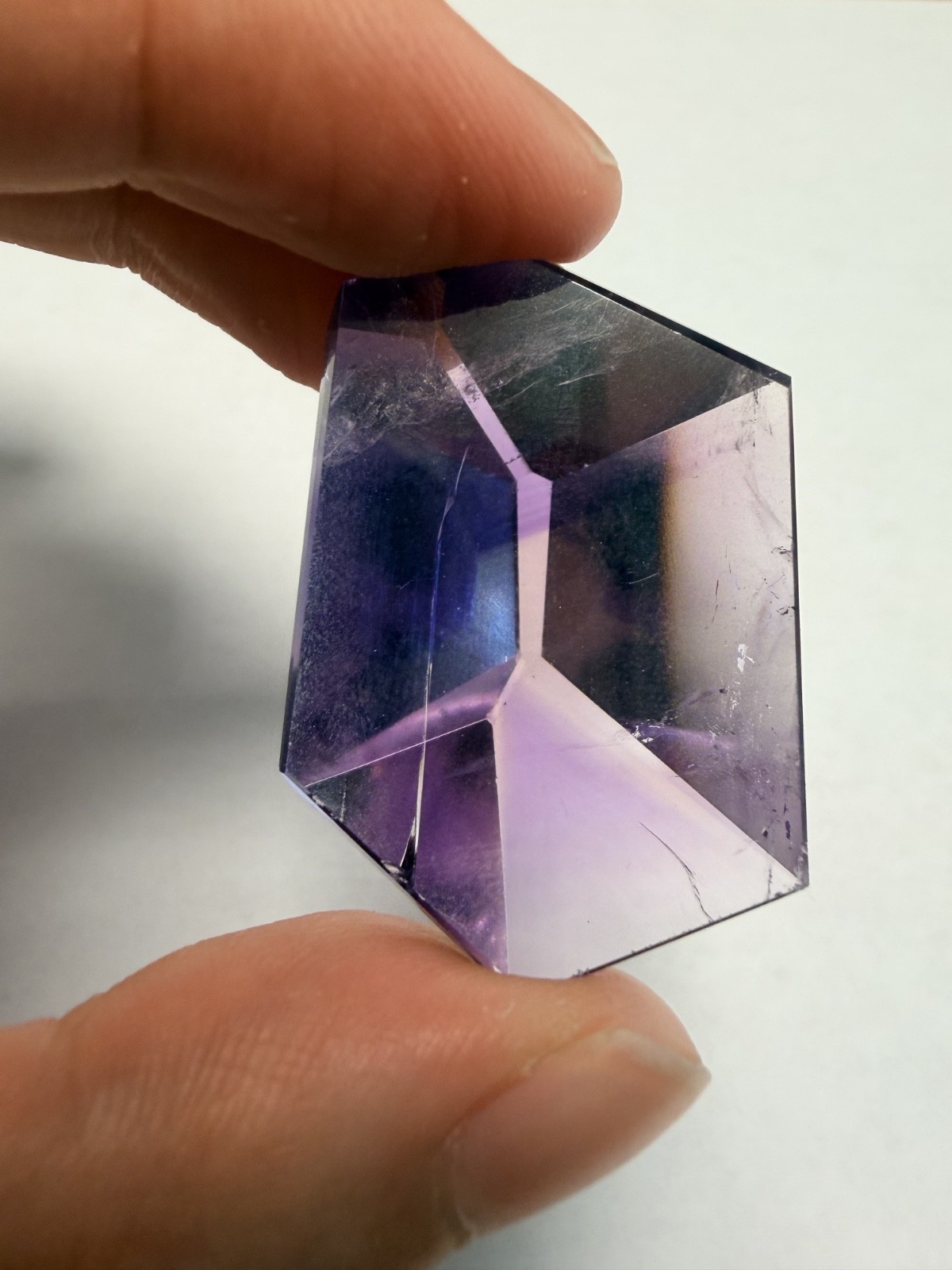 Gemmy Trapiche Phantom Amethyst Free Form From Brazil | Six-Spoke Wheel Phantom