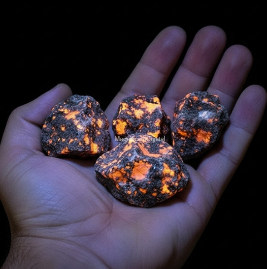5pcs Rough Yooperlite Stone Natural Crystal UV Reactive Glowing Raw Gemstones