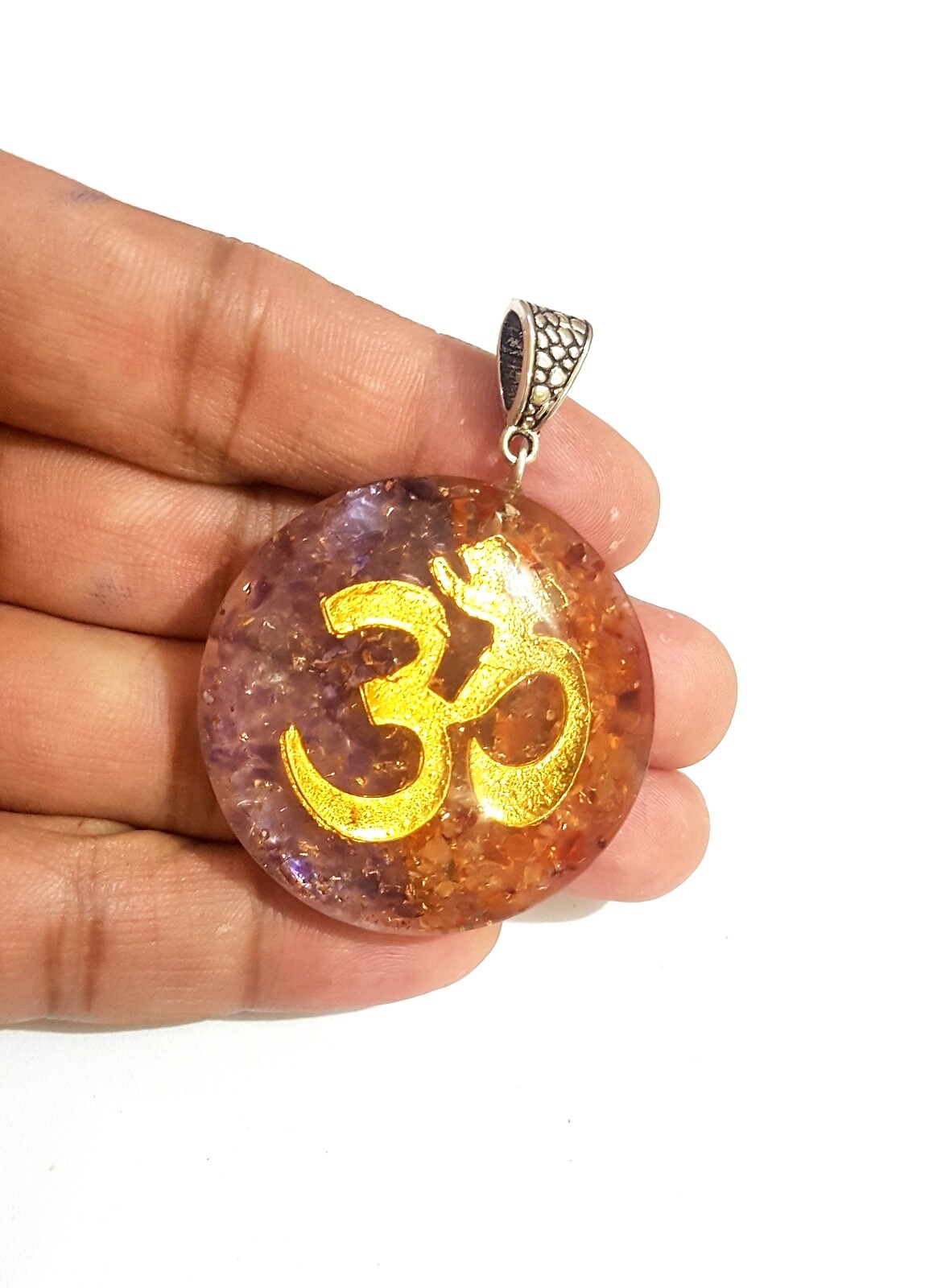 Lot of 10 Sacred Symbol Orgone Healing Pendant Chakra Stones OM Pendant