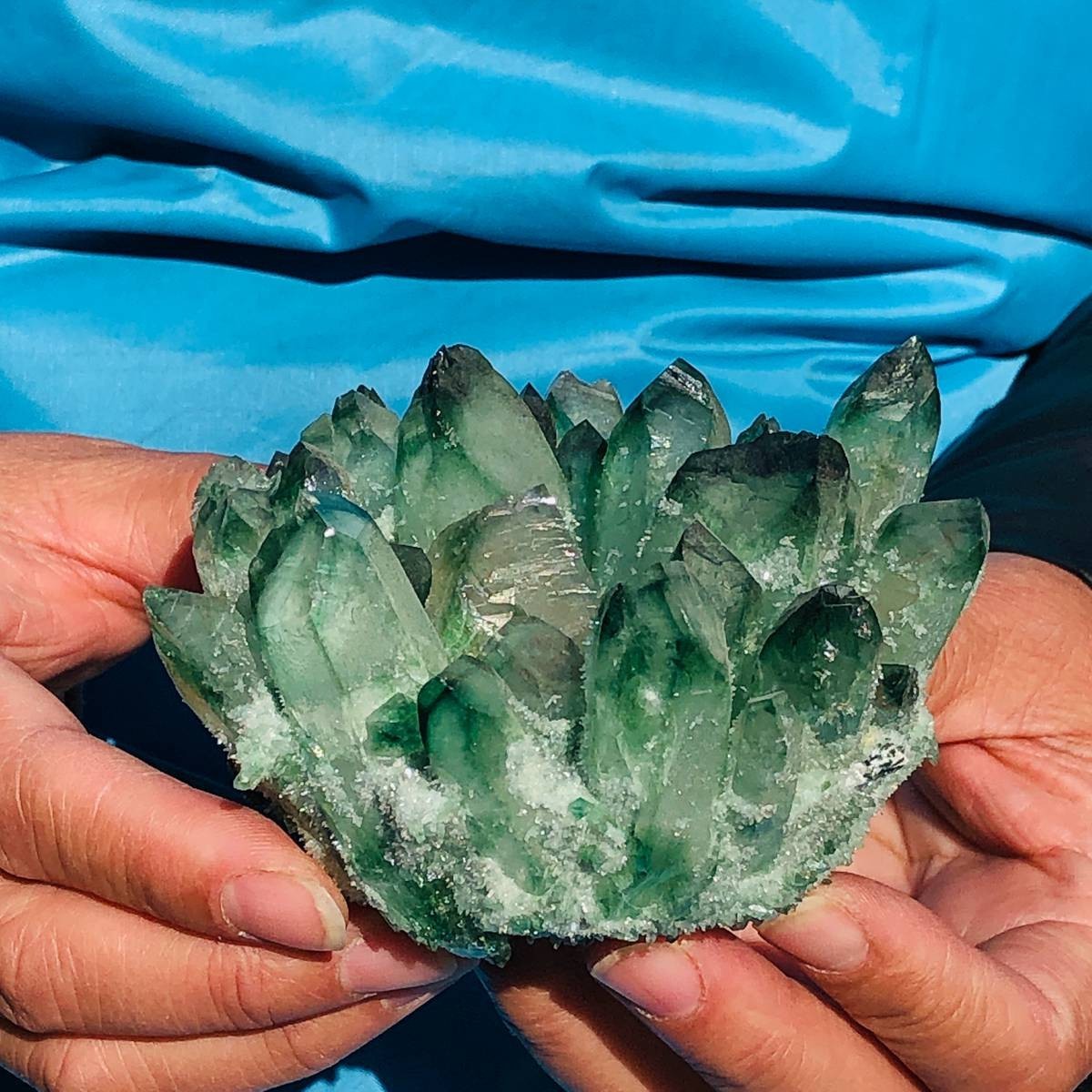 4 piece Lab-Grown Green Crystal Clusters Healing Energy Home Decor 3.93LB