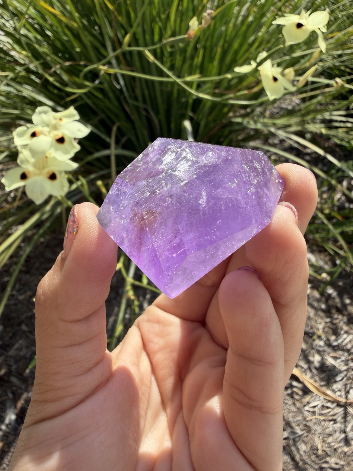 Natural Amethyst Freeform Lavender Quartz Polished Rainbow Crystal,A373