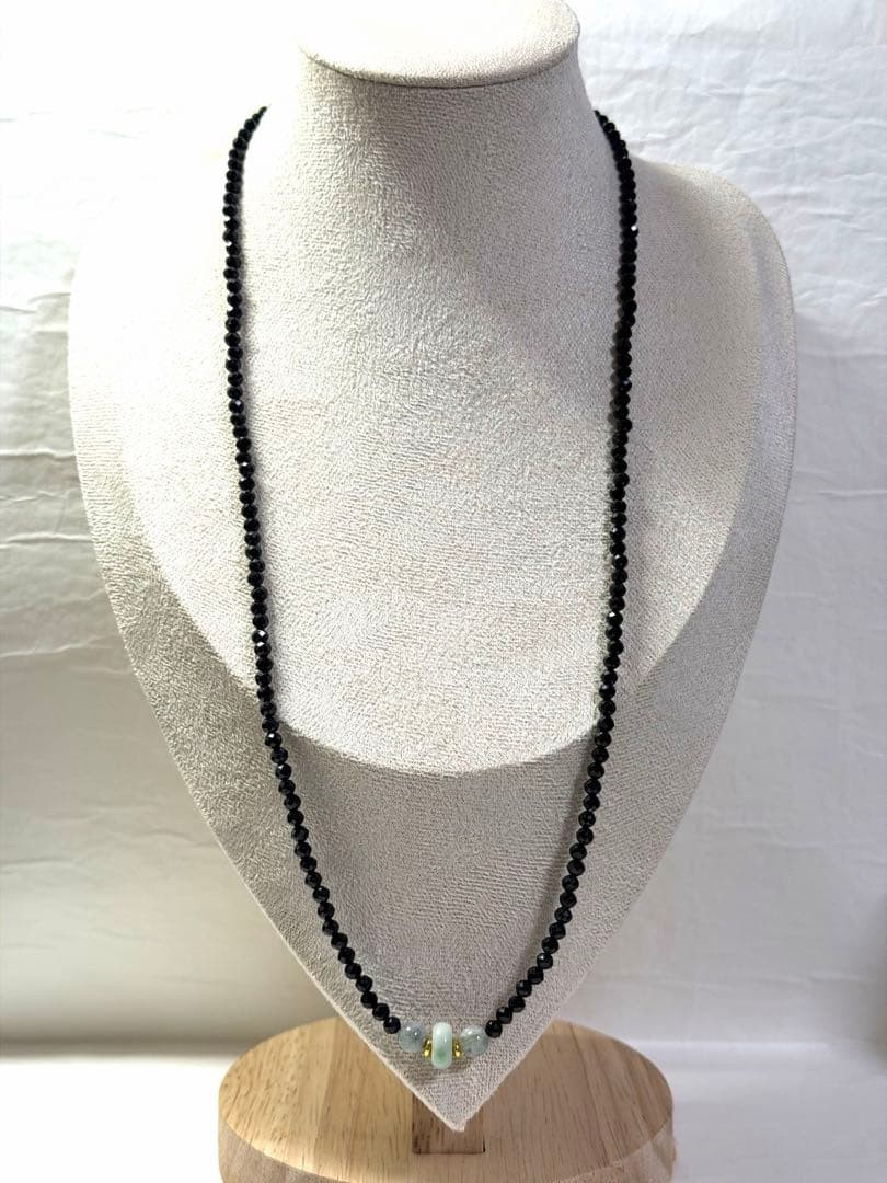 Itoigawa jade black spinel necklace Handmade Green Black Gem Jewelry