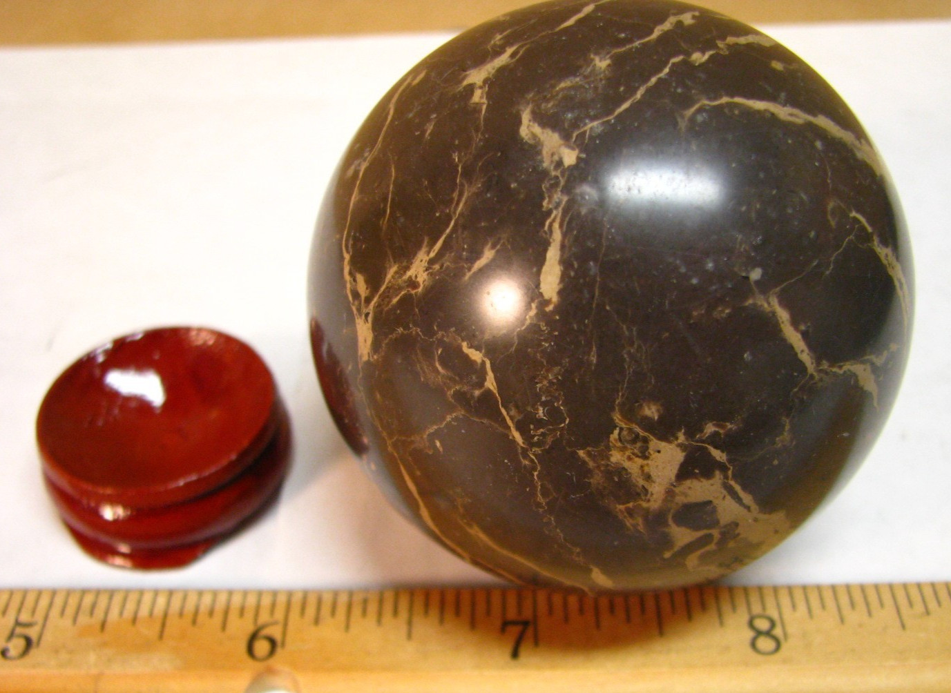 .65lb 2.3inch CAMOUFLAGE JASPER SPHERE TAN DARK BROWN/BLACK MADAGASCAR #290