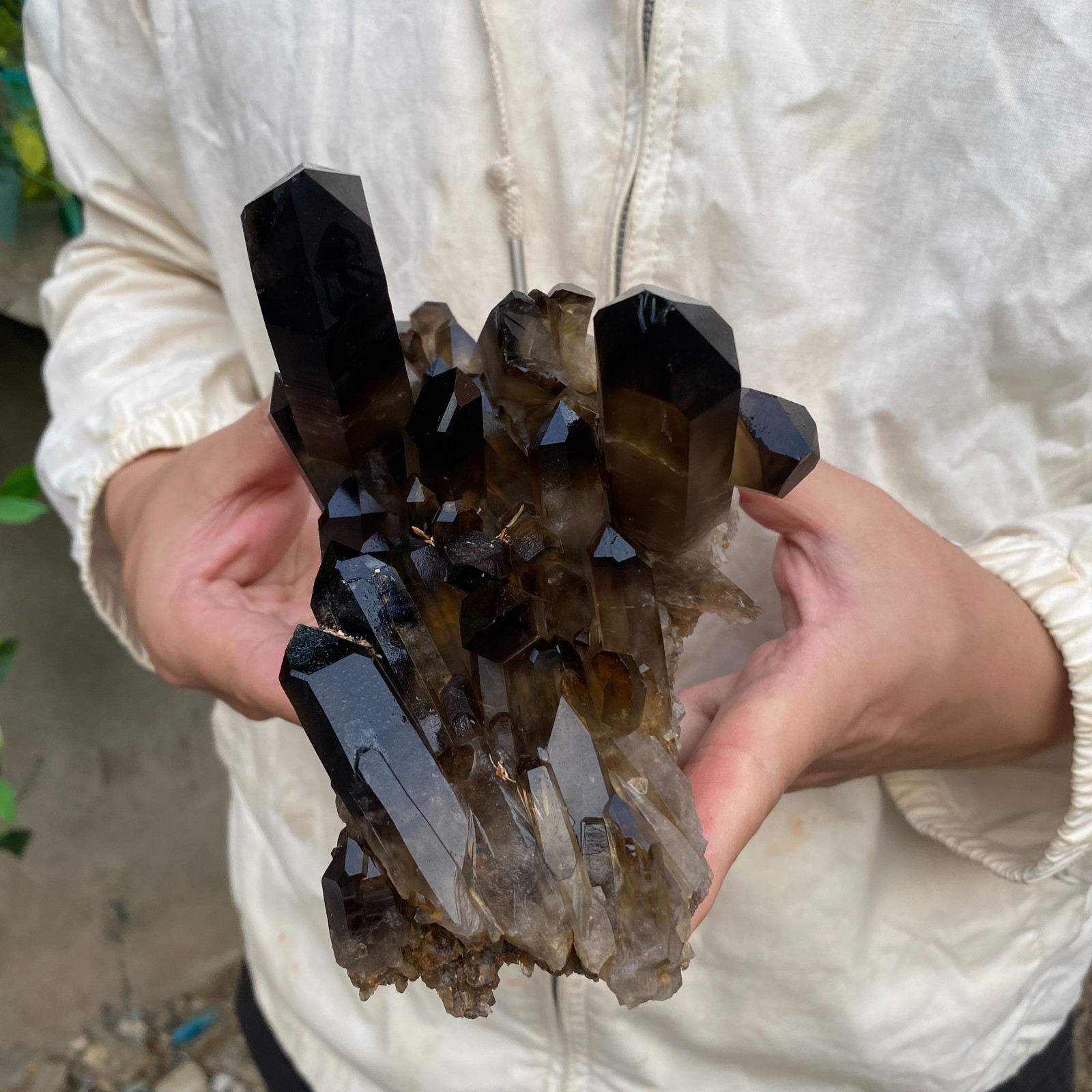 1250G Natural Smoky Black Quartz Cluster Crystal raw Specimen Healing