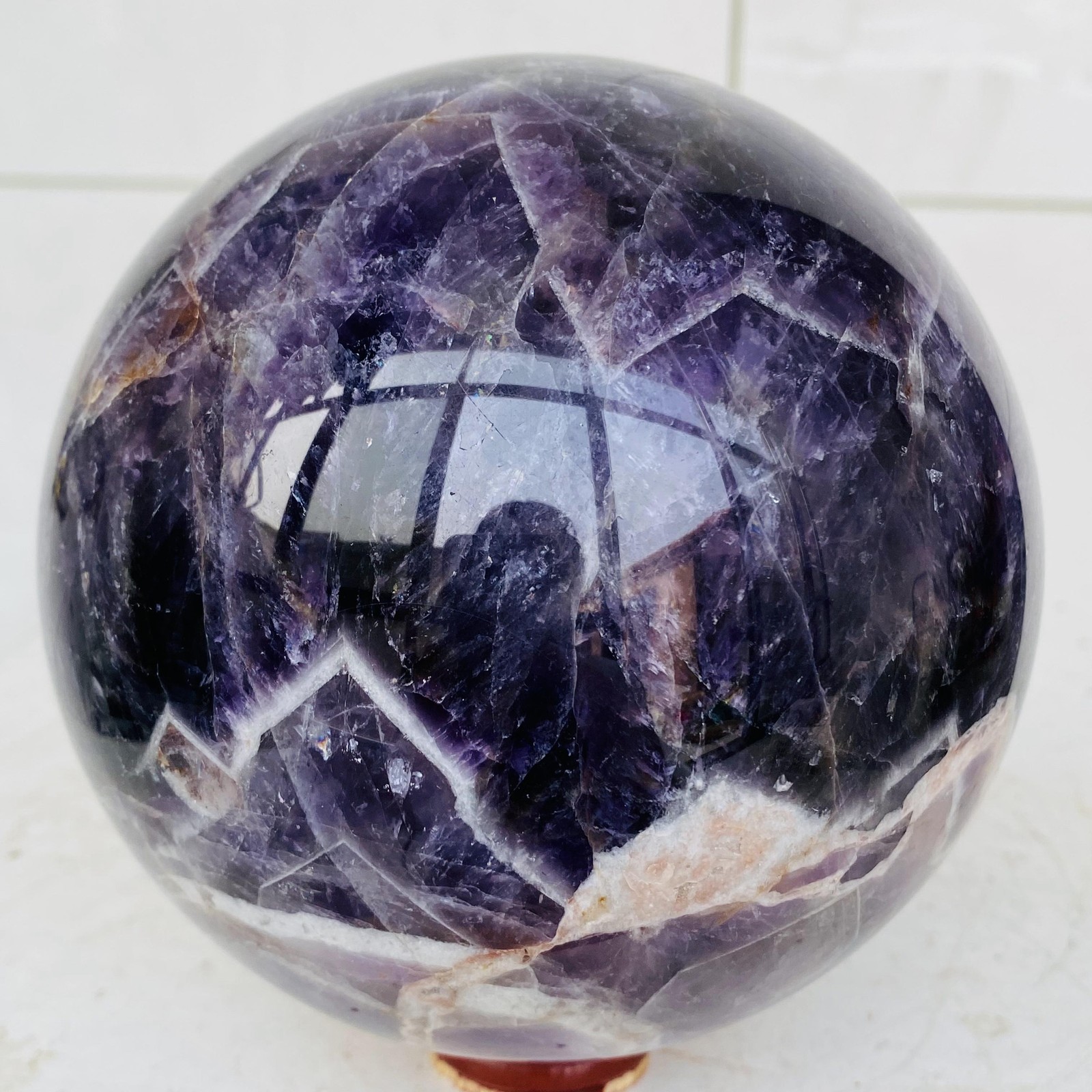 Natural Dream Amethyst Quartz Crystal Sphere Ball Healing 2580g