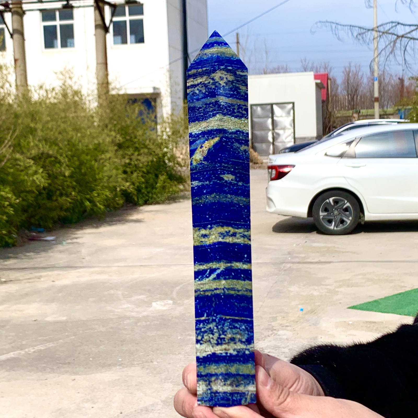 2.24LB Lapis lazuli quartz crystal obeliskpoint wand aura healing