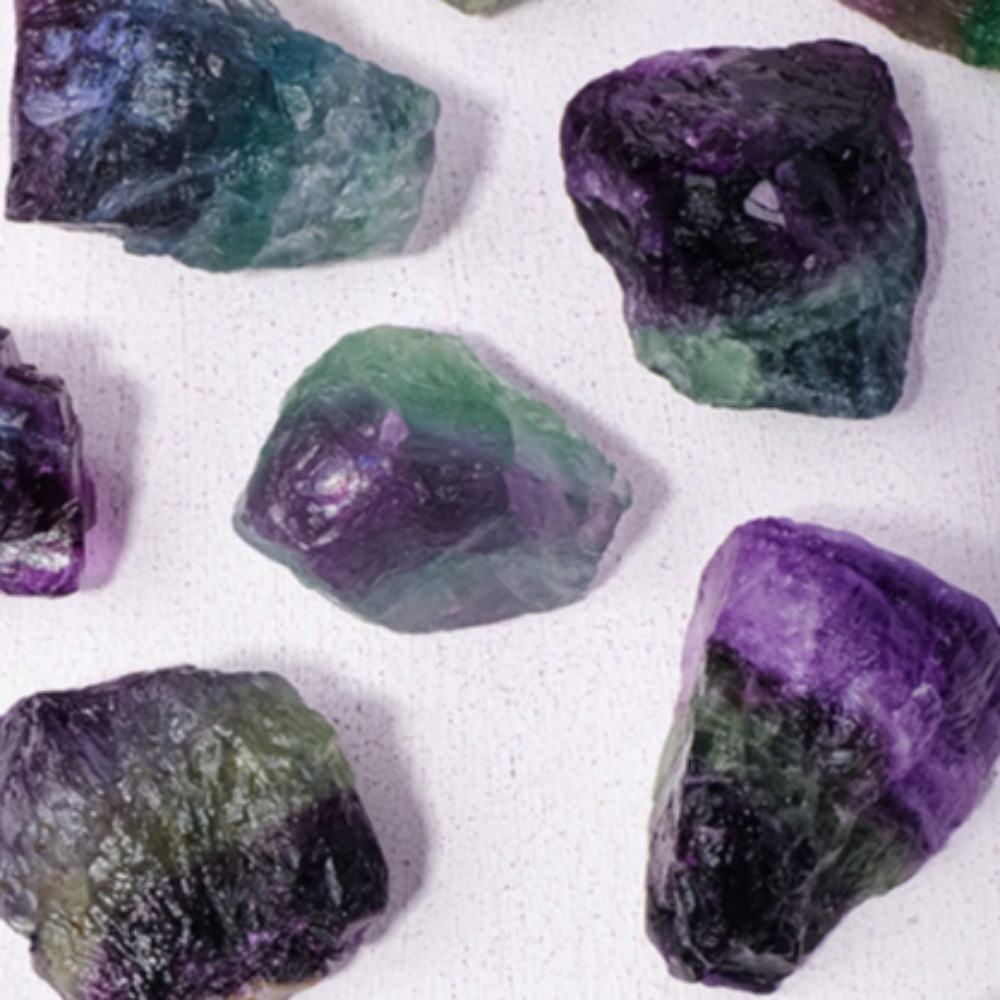 Natural Rainbow Fluorite Raw Stone Crystal Specimen Healing Meditation Decor300g