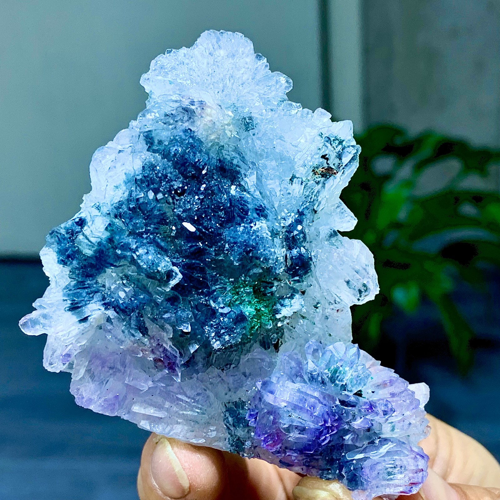 81G Natural Vision Amethyst quartz cluster crystal druzy mineral specimen