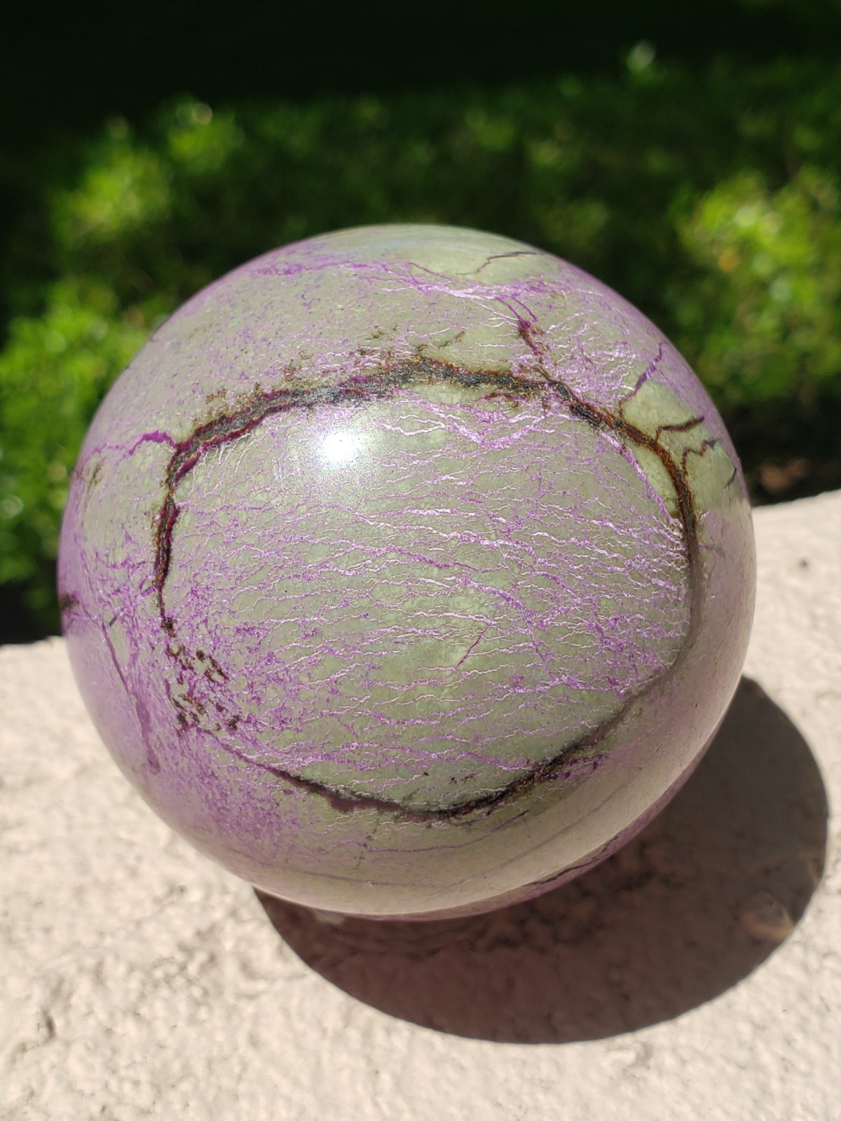 2.85″ Rare Atlantisite Stichtite Serpentine Dendritic Tasmanite Crystal Sphere