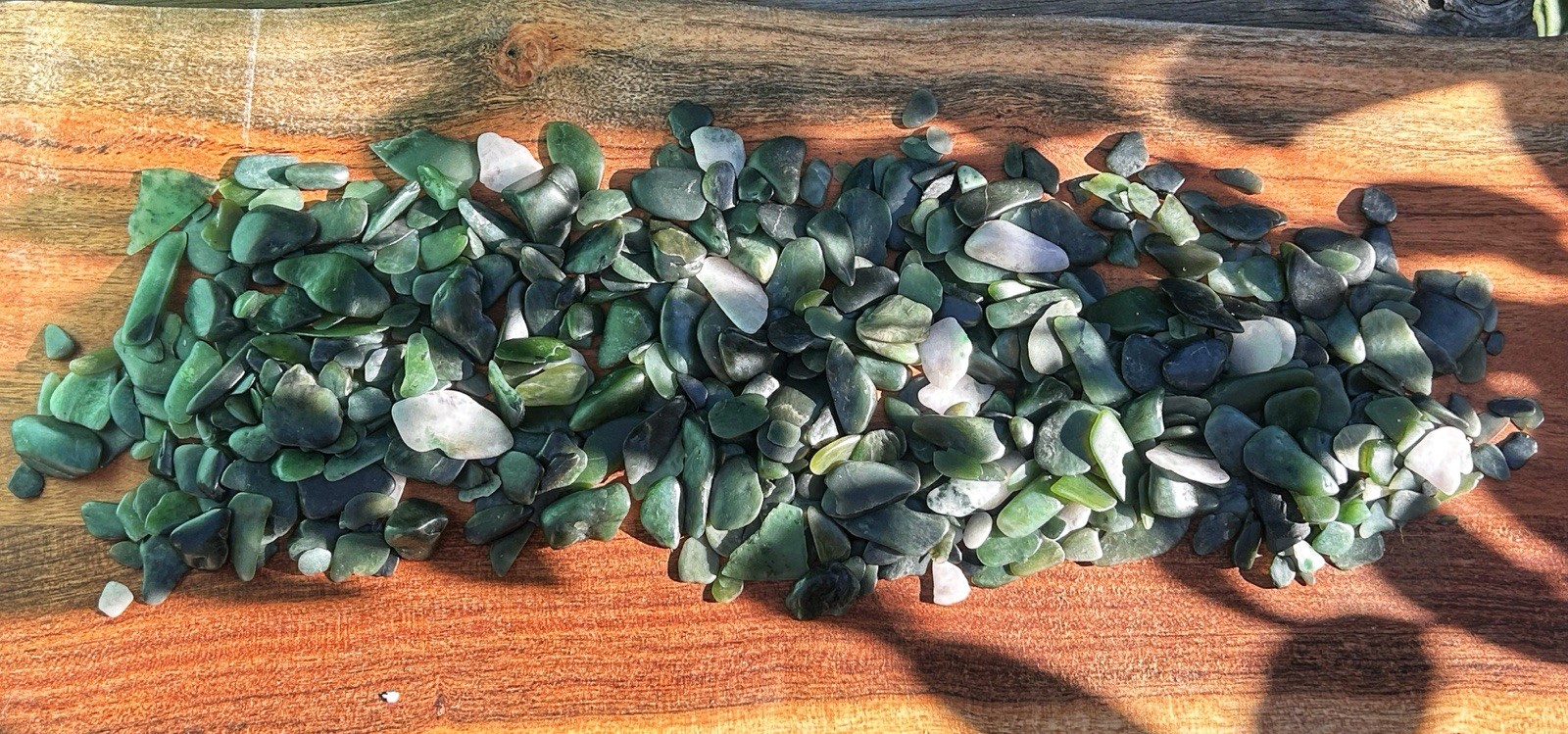 Jade Chips And Smalls Tumble Polished (Big Sur, Yukon, Burma, Feather) 1 + Lbs