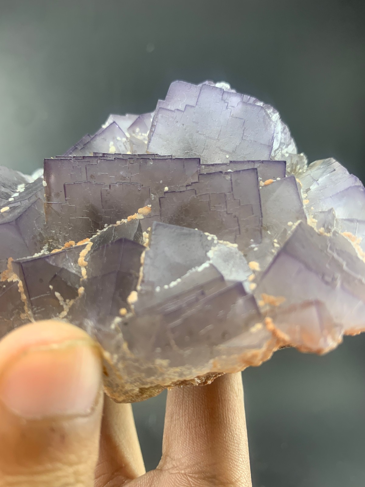 900g Natural Cubic Fluorite With Calcite Crystal Cluster Mineral Specimen rare