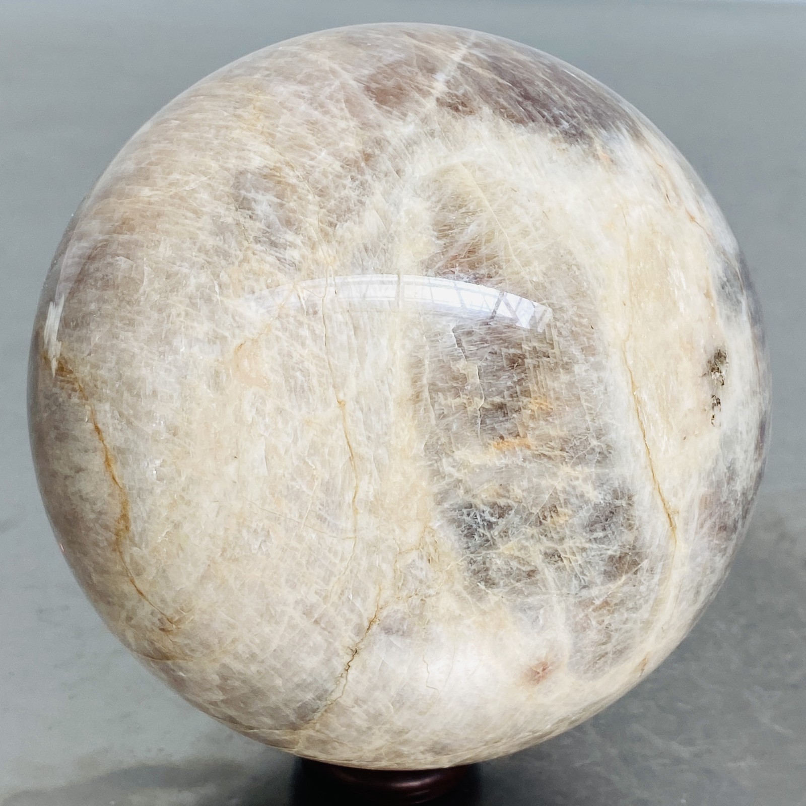 Natural Gray moonstone sphere quartz Crystal ball Healing 2080G (4.58LB)